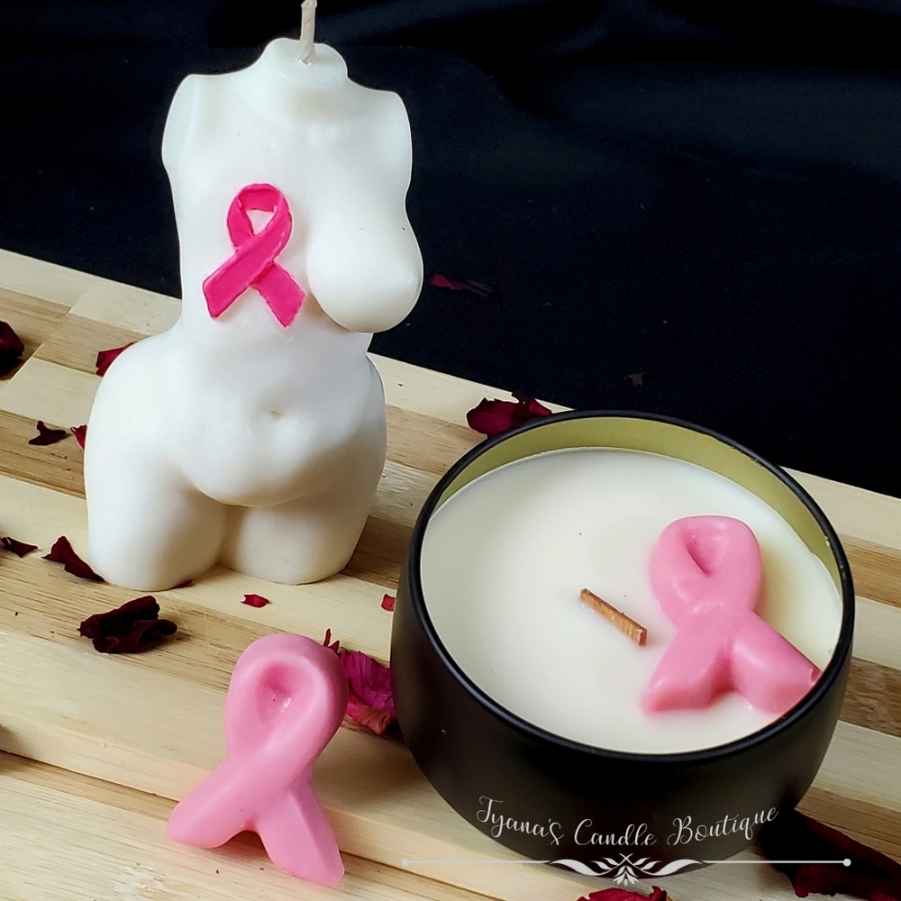 Breast Cancer Candle Set